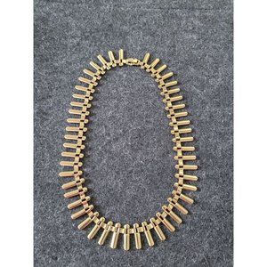 Vintage Gold Tone 70's Fringe Choker Collar Necklace